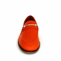 Féminin|Mocassins<Ivoire0209b Mocassins Ivoire 12646 Cuir Orange