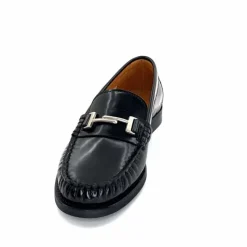 Elégant|Basic<Ivoire0209b Mocassins Ivoire 13374 Cuir Polido Noir