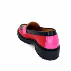 Animalier|Fantaisie<Ivoire0209b Mocassins Ivoire 13371 Cuir Rouge Rose Léopard LéopardRoseRouge