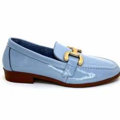 Masculin|Mocassins<382-ivoire Mocassins Ivoire 30303 Cuir Vernis Ciel Bleu