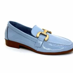 Masculin|Mocassins<382-ivoire Mocassins Ivoire 30303 Cuir Vernis Ciel Bleu