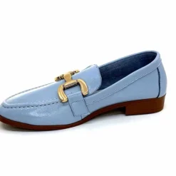 Masculin|Mocassins<382-ivoire Mocassins Ivoire 30303 Cuir Vernis Ciel Bleu