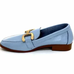 Masculin|Mocassins<382-ivoire Mocassins Ivoire 30303 Cuir Vernis Ciel Bleu