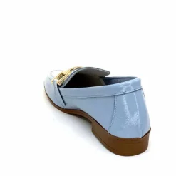 Masculin|Mocassins<382-ivoire Mocassins Ivoire 30303 Cuir Vernis Ciel Bleu
