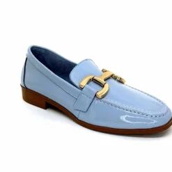 Masculin|Mocassins<382-ivoire Mocassins Ivoire 30303 Cuir Vernis Ciel Bleu