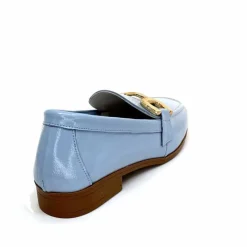 Masculin|Mocassins<382-ivoire Mocassins Ivoire 30303 Cuir Vernis Ciel Bleu