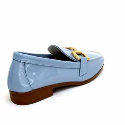 Masculin|Mocassins<382-ivoire Mocassins Ivoire 30303 Cuir Vernis Ciel Bleu