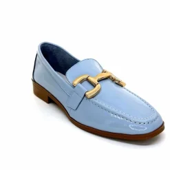 Masculin|Mocassins<382-ivoire Mocassins Ivoire 30303 Cuir Vernis Ciel Bleu