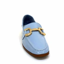 Masculin|Mocassins<382-ivoire Mocassins Ivoire 30303 Cuir Vernis Ciel Bleu