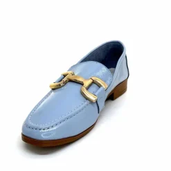 Masculin|Mocassins<382-ivoire Mocassins Ivoire 30303 Cuir Vernis Ciel Bleu