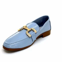 Masculin|Mocassins<382-ivoire Mocassins Ivoire 30303 Cuir Vernis Ciel Bleu