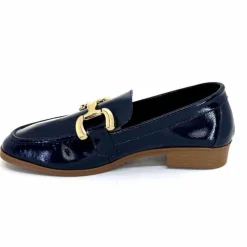Masculin|Mocassins<382-ivoire Mocassins Ivoire 30303 Cuir Vernis Bleu Marine