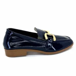 Masculin|Mocassins<382-ivoire Mocassins Ivoire 30303 Cuir Vernis Bleu Marine