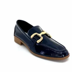 Masculin|Mocassins<382-ivoire Mocassins Ivoire 30303 Cuir Vernis Bleu Marine