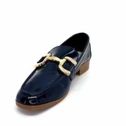 Masculin|Mocassins<382-ivoire Mocassins Ivoire 30303 Cuir Vernis Bleu Marine