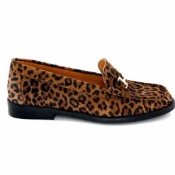 Animalier|Elégant<Ivoire0209b Mocassins Ivoire 13374 Daim Léo Léopard