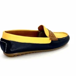 Basic|Mocassins<Ivoire0209b Mocassins Ivoire 10322 Sauvage Cuir Bleu Marine Marron Jaune
