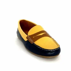 Basic|Mocassins<Ivoire0209b Mocassins Ivoire 10322 Sauvage Cuir Bleu Marine Marron Jaune