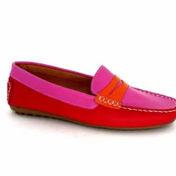 Basic|Mocassins<Ivoire0209b Mocassins Ivoire 10322 Sauvage Cuir Rouge Orange Rose