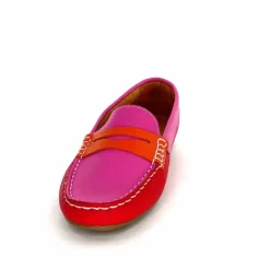 Basic|Mocassins<Ivoire0209b Mocassins Ivoire 10322 Sauvage Cuir Rouge Orange Rose