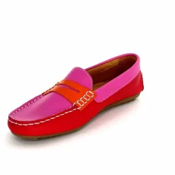 Basic|Mocassins<Ivoire0209b Mocassins Ivoire 10322 Sauvage Cuir Rouge Orange Rose