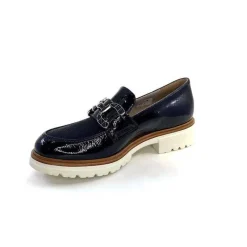 Masculin|Mocassins<Ivoire0130a Mocassins Ivoire 8B5085 Cuir Vernis Textile Bleu Marine