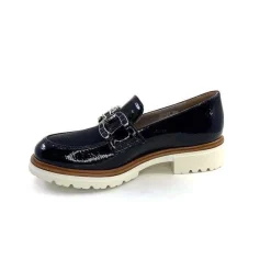 Masculin|Mocassins<Ivoire0130a Mocassins Ivoire 8B5085 Cuir Vernis Textile Bleu Marine