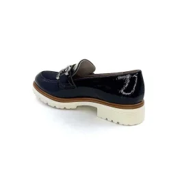 Masculin|Mocassins<Ivoire0130a Mocassins Ivoire 8B5085 Cuir Vernis Textile Bleu Marine