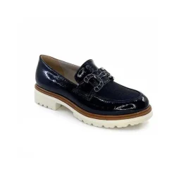 Masculin|Mocassins<Ivoire0130a Mocassins Ivoire 8B5085 Cuir Vernis Textile Bleu Marine
