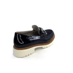 Masculin|Mocassins<Ivoire0130a Mocassins Ivoire 8B5085 Cuir Vernis Textile Bleu Marine