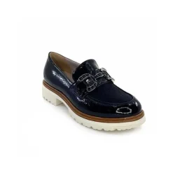 Masculin|Mocassins<Ivoire0130a Mocassins Ivoire 8B5085 Cuir Vernis Textile Bleu Marine