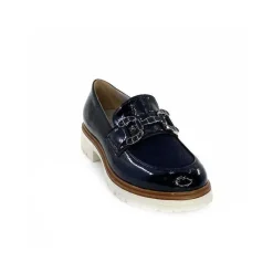 Masculin|Mocassins<Ivoire0130a Mocassins Ivoire 8B5085 Cuir Vernis Textile Bleu Marine