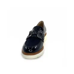 Masculin|Mocassins<Ivoire0130a Mocassins Ivoire 8B5085 Cuir Vernis Textile Bleu Marine