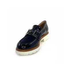 Masculin|Mocassins<Ivoire0130a Mocassins Ivoire 8B5085 Cuir Vernis Textile Bleu Marine