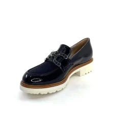 Masculin|Mocassins<Ivoire0130a Mocassins Ivoire 8B5085 Cuir Vernis Textile Bleu Marine