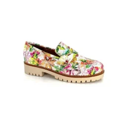 Masculin|Mocassins<Ivoire0036a Mocassins Ivoire Cv5608 Cuir Imprimé Multicolore