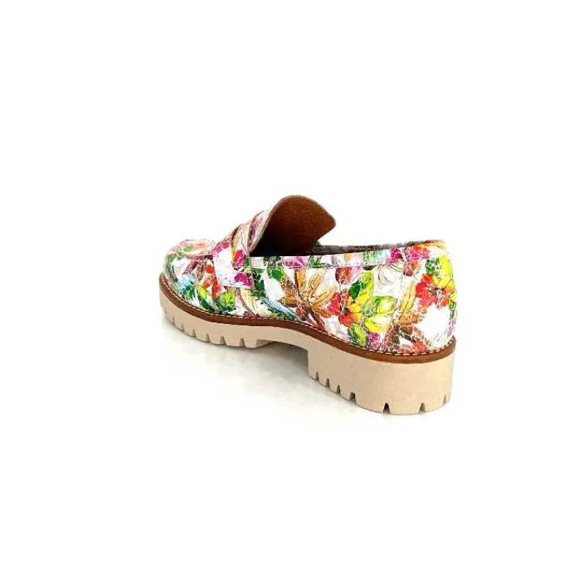 Masculin|Mocassins<Ivoire0036a Mocassins Ivoire Cv5608 Cuir Imprimé Multicolore