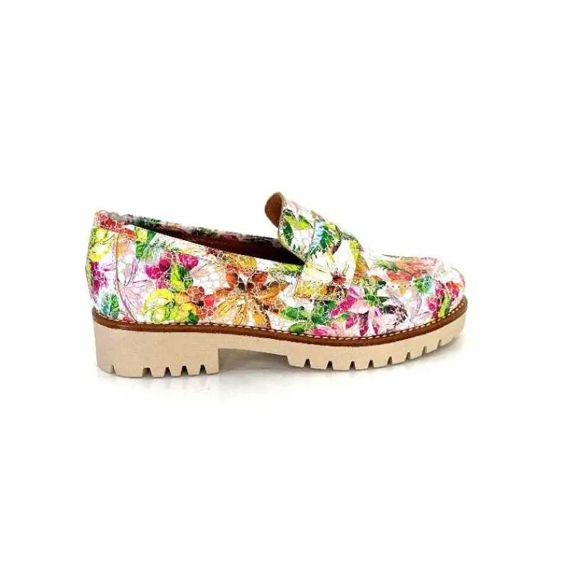 Masculin|Mocassins<Ivoire0036a Mocassins Ivoire Cv5608 Cuir Imprimé Multicolore