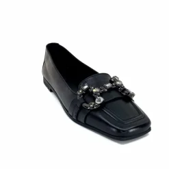 Bijoux|Basic<398-ivoire Mocassins Ivoire 1m23035 Cuir Noir