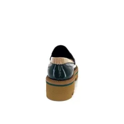 Elégant|Mocassins<JHay Mocassins 1128 Cuir Glacée Noir Bordeaux Vert