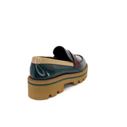 Elégant|Mocassins<JHay Mocassins 1128 Cuir Glacée Noir Bordeaux Vert