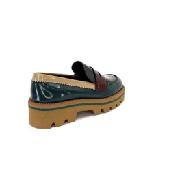 Elégant|Mocassins<JHay Mocassins 1128 Cuir Glacée Noir Bordeaux Vert
