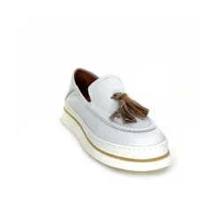 Décontracté|Mocassins<XSA Mocassins Léger 9863 Cuir Bianco Blanc