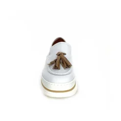Décontracté|Mocassins<XSA Mocassins Léger 9863 Cuir Bianco Blanc