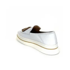 Décontracté|Mocassins<XSA Mocassins Léger 9863 Cuir Bianco Blanc