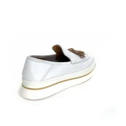 Décontracté|Mocassins<XSA Mocassins Léger 9863 Cuir Bianco Blanc
