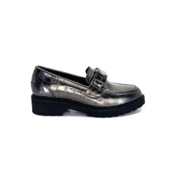 Masculin|Bijoux<Myma Mocassins 7023 Cuir Métal Anthracite