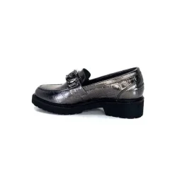 Masculin|Bijoux<Myma Mocassins 7023 Cuir Métal Anthracite