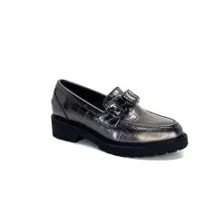 Masculin|Bijoux<Myma Mocassins 7023 Cuir Métal Anthracite