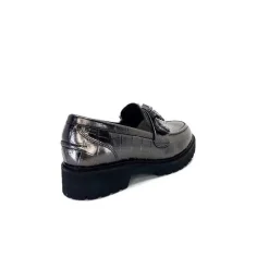 Masculin|Bijoux<Myma Mocassins 7023 Cuir Métal Anthracite